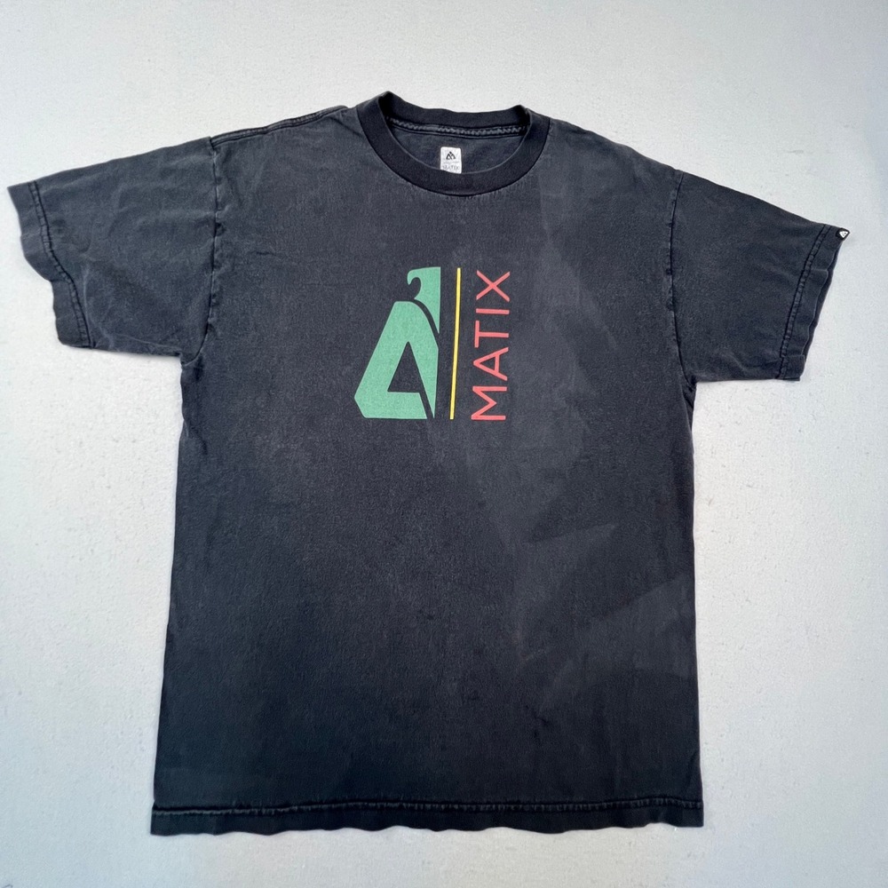 Matix Graphic T-Shirt Mens Large Black Short Sleeve Skate Surf Streetwear Tee